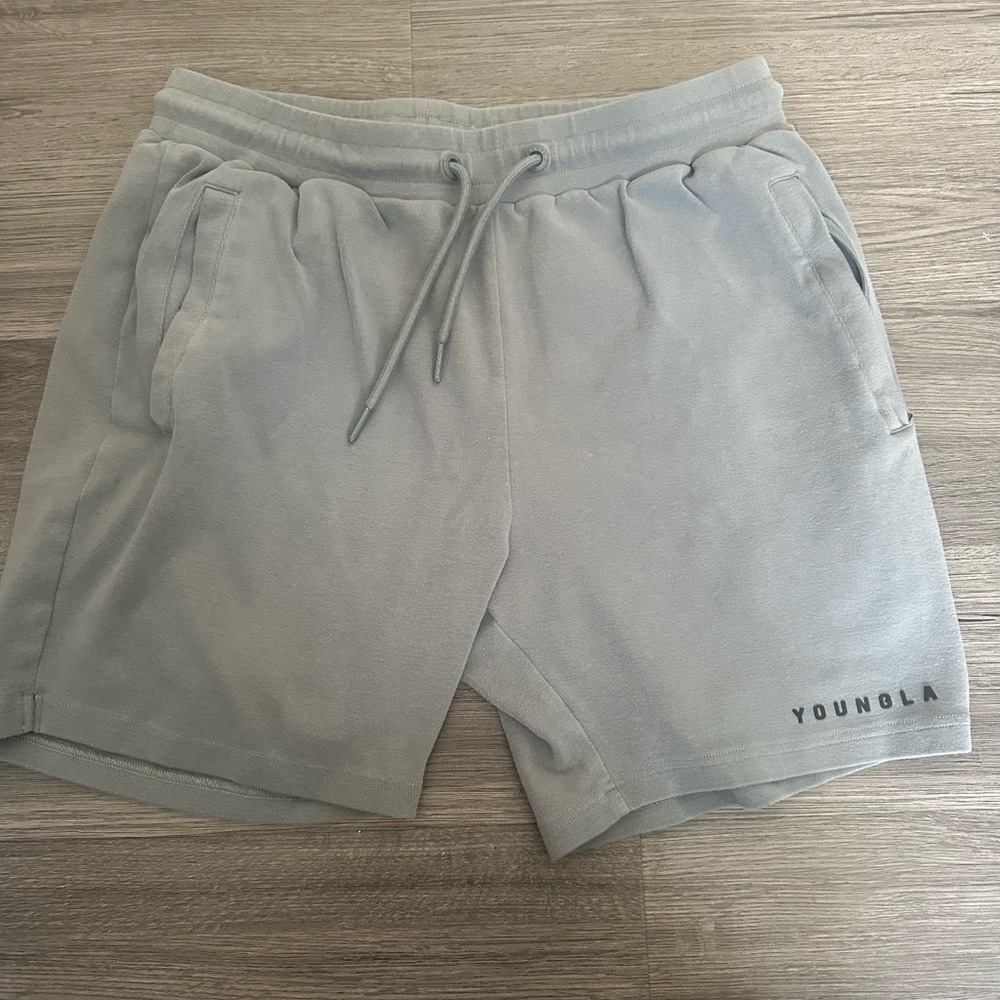 YoungLA Light Gray Athletic Fleece Shorts